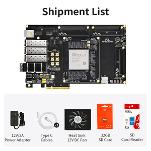 Puzhi-Kit DE DESARROLLO FPGA con Xilinx, kit de desarrollo FPGA, XC7V690T, FMC, PCIE, 40G, QSFP28