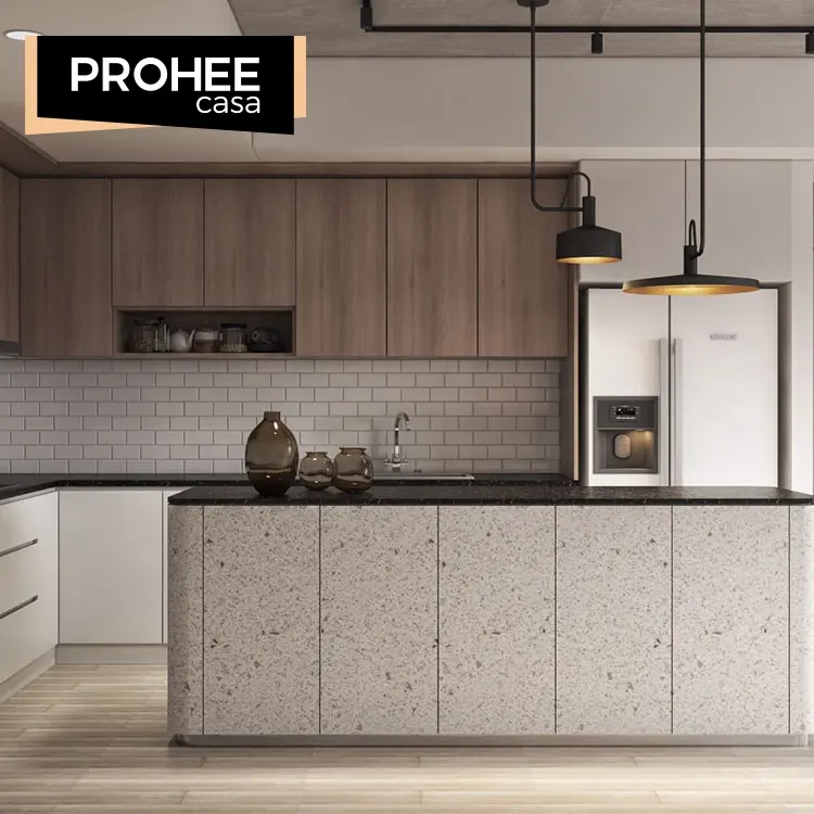 PROHEE — armoire de cuisine moderne en bois massif, modulaire, simple, prix d'armoire