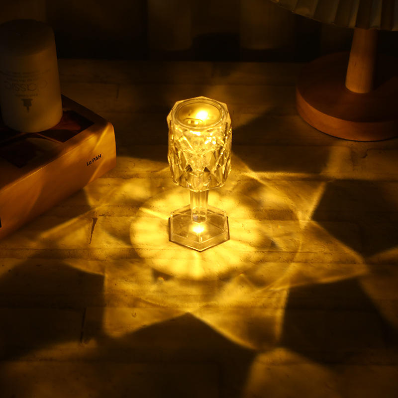 0,3w - lampe de table transparente type carré cylindrique