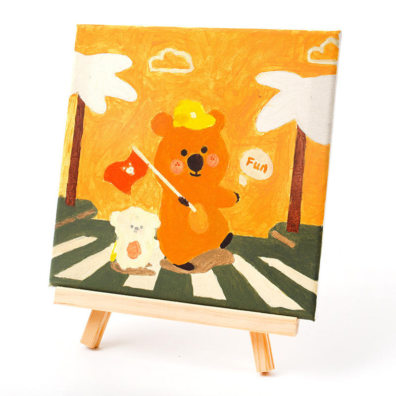 Digital painting-short tailed bear - 20*20cm