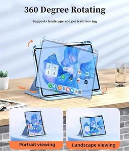 苹果iPad 7 8 9 10 Air 4 5专业11英寸带键盘的铅笔槽支架防震透明盖360旋转翻盖外壳 - Product Image 4
