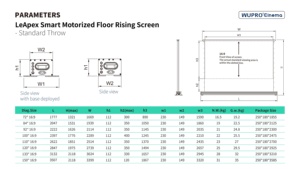 Envío rápido Wupro 110 pulgadas PVC suave mate blanco motorizado ALR CLR pantalla de proyección 16:9 4K UHD Pantalla de proyector de elevación de suelo - Product Image 6