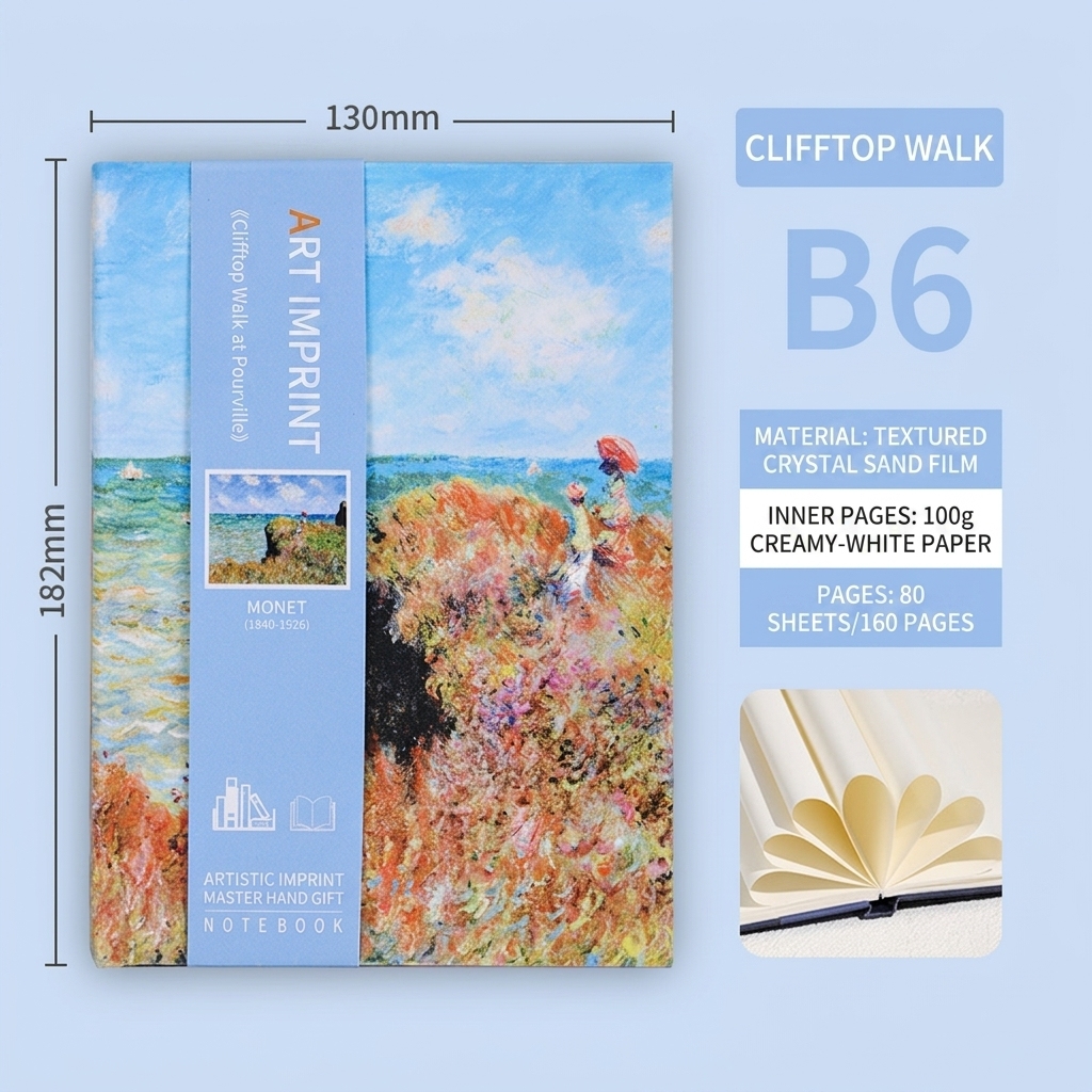 blue Cliffside walk-b6-100g-80 sheets