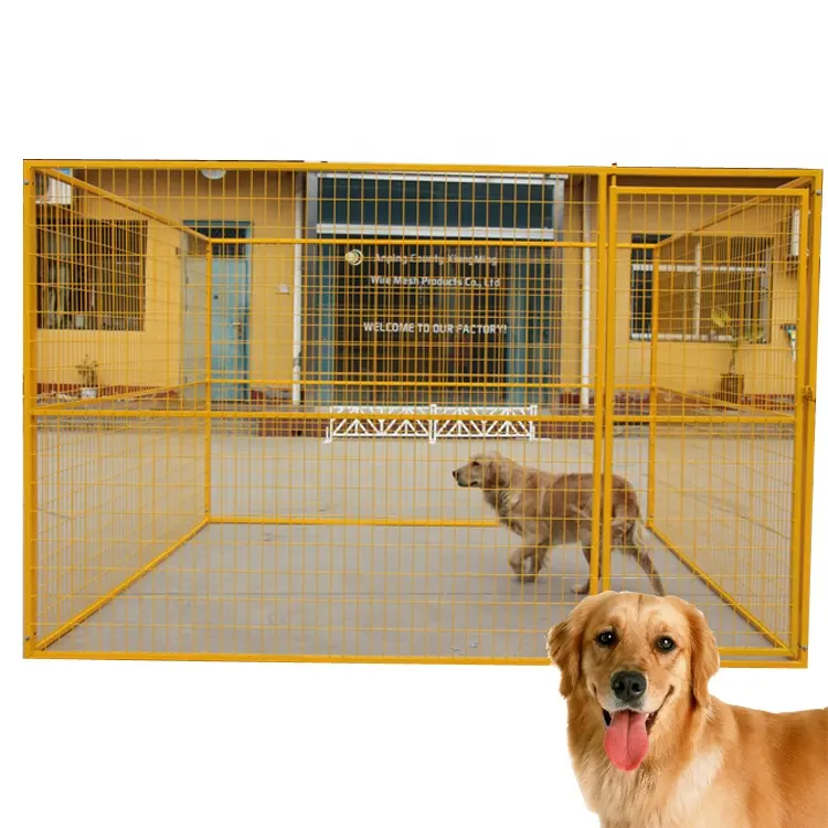 Недорогая уличная переноска для собак большого размера из металлической стальной проволоки, переноска и бег для собак
