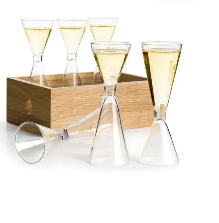 Cocktail Glasses Set Martini Glasses hand geblasen gläser mit Schnapps eiche container Set von 6