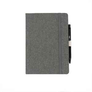 Custom A5 Fabric Linen Hardcover <strong>Notebook</strong> <strong>with</strong> <strong>Elastic</strong> Closure <strong>Printed</strong> Paper Cover for Diary Use or Gift Giving - Product Image 1