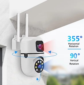 Cámara Domo CCTV de red interior/exterior de doble lente de 4MP con detección de movimiento visión nocturna almacenamiento de datos en la nube WIFI PTZ CMOS Sensor - Product Image 4