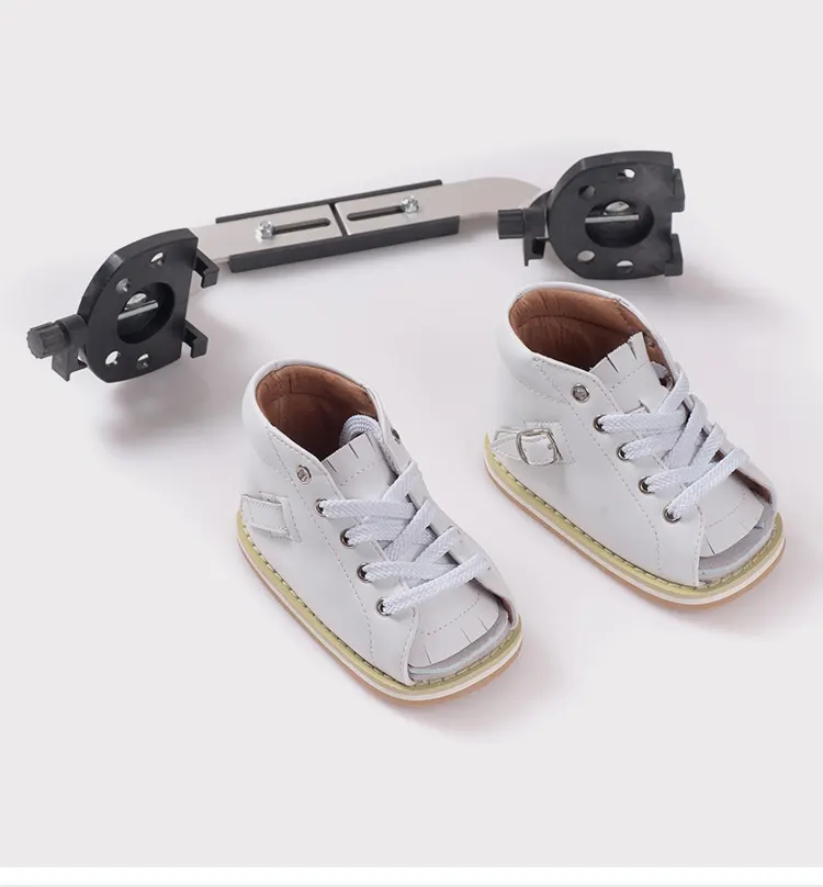 足のリハビリテーションのためのデニスブラウンスプリント付きの新しい革整形外科靴子供デニスシューズ