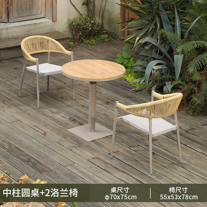 2 lorraine new vine chairs + 70cm center column round table