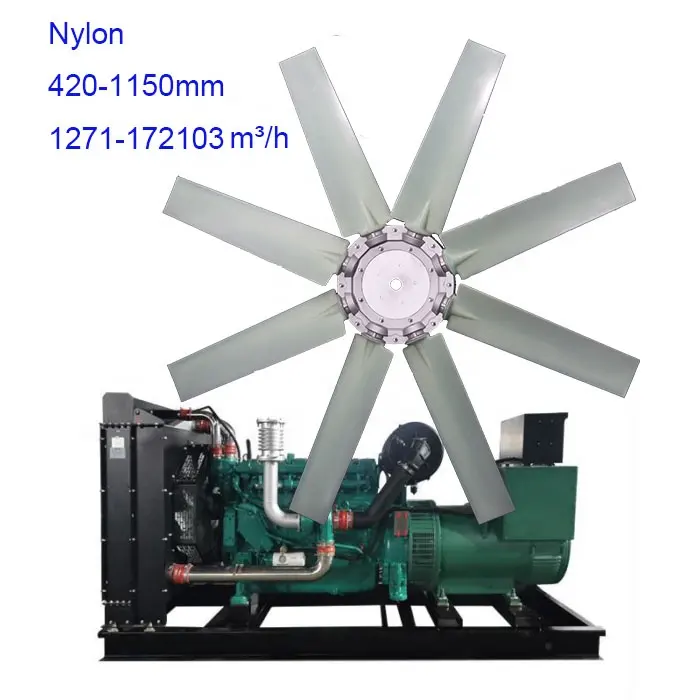 Werkseitig einstellbarer Diesel generator Nylon-Axial lüfter blätter für WEICHAI-Diesel aggregat 50 kW-800 kW