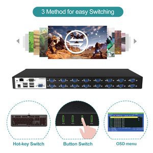 IP <strong>KVM</strong> Console 16 Port VGA, MT-VIKI 16x1 USB VGA <strong>KVM</strong> <strong>Switch</strong> Over IP Access + 16 USB VGA Cables