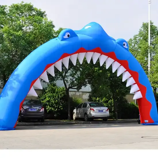 2024 new Outdoor Inflatable Led Arches custom Semi-circular Inflatable Advertise Entrance Race Arches Inflatable Shark Arch