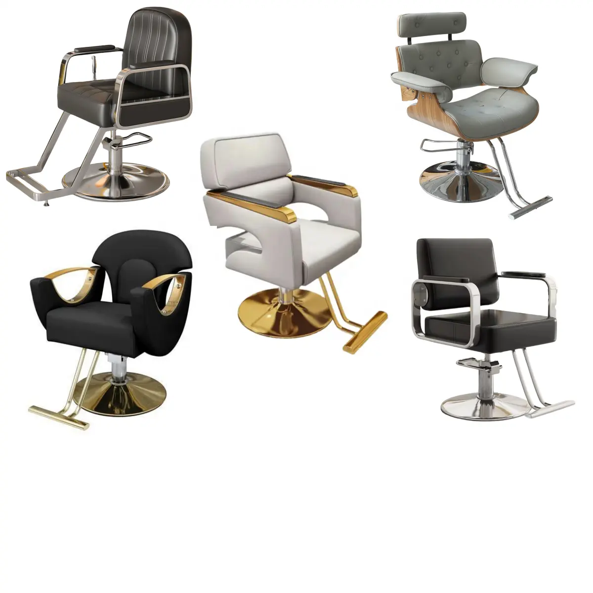 XY Melhor 2023 Gold Styling Cabeleireiro Cadeiras-Cores Personalizáveis, Moda Cadeira De Barbeiro