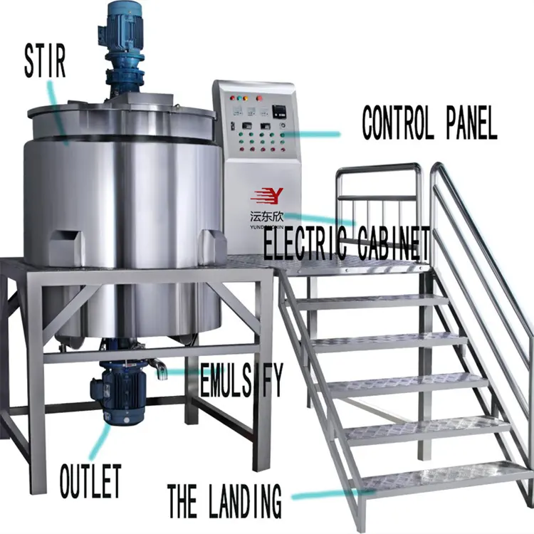 Certification CE YDX avec agitateur à double veste, réservoir de mélange de liquide pour machine de fabrication de savon liquide à agent chimique
