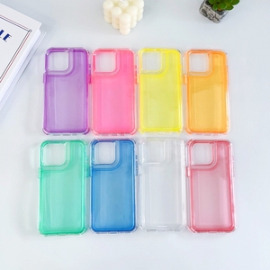 เคสโทรศัพท์มือถือสีสันสดใส TPU ใสป้องกันการกระแทกป้องกันการกระแทกมีสีใส - Product Image 1