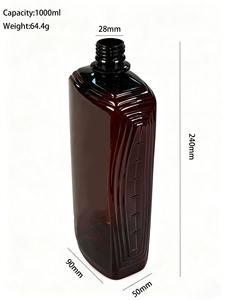 Neue 1000-ml-PET-Kunststoffflaschen für Prometh-Hustensaft, leer, Tris, lila-grünes Etikett, mit Schraubverschluss, auf Lager, für medizinische Zwecke - Product Image 2