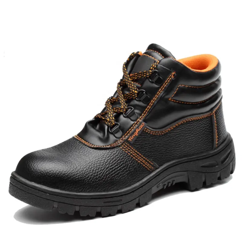 Chaussures de sécurité de travail pour hommes, bottes avec bout en acier et plaque en acier, prix bon marché, vente en gros
