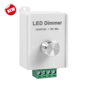 DC 12-24V 10A manopola manuale a canale singolo Dimmer LED striscia di luce monocromatica con interruttore Dimmer manopola PWM Dimmer per singolo colore - Product Image 1