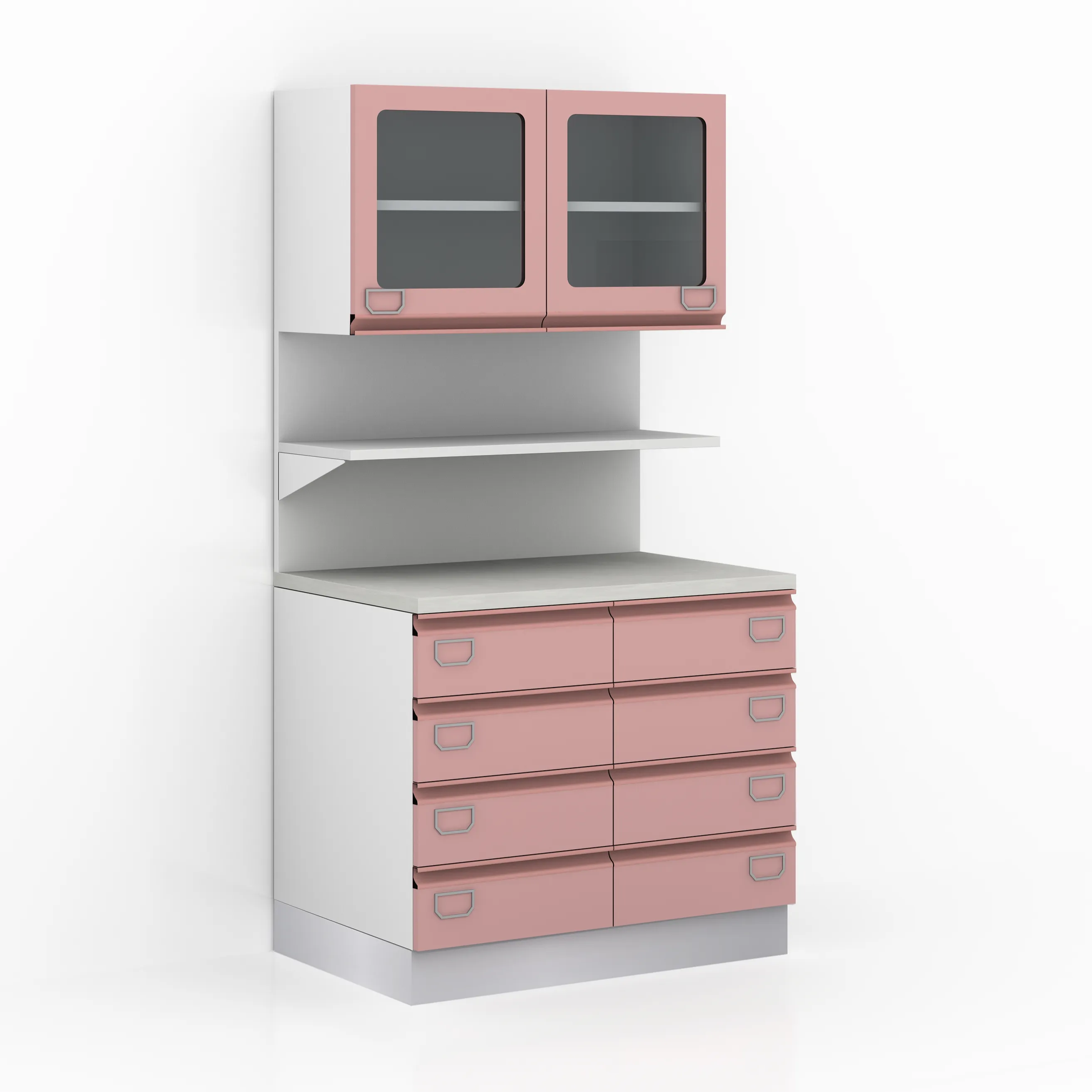 Mesa de laboratorio personalizada con armario de almacenamiento, nuevo diseño