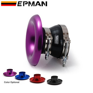 EPMAN Universal Racing Intake Inlet Velocity Stack 3&quot; Short Cold Air Compressor <strong>Turbo</strong> Horn Kit EP-BOV1009DDLB
