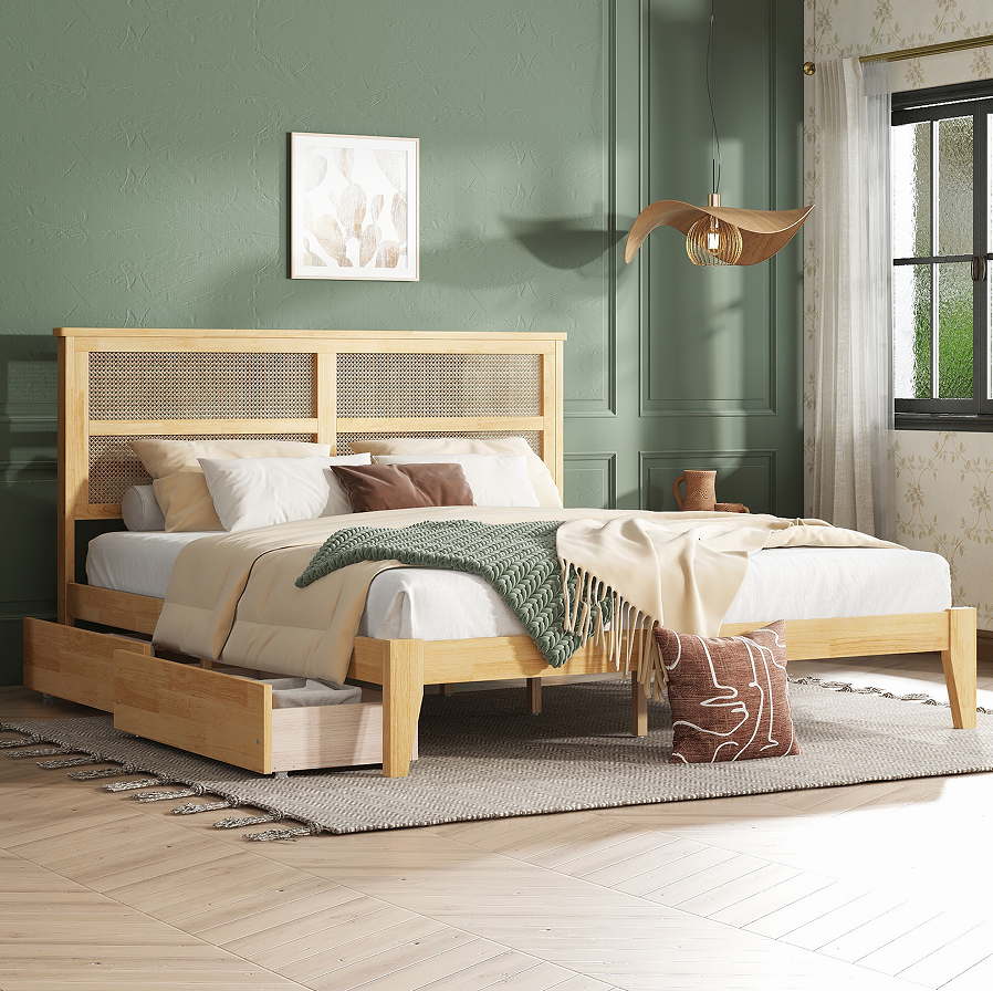 White Oak + Rubber Wood + King