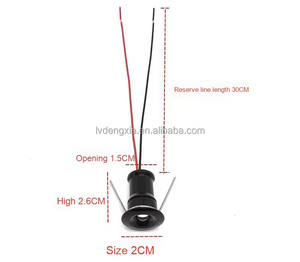 Cutout 15mm Size 19xH23mm <strong>1W</strong> Indoor Ceiling Recessed <strong>Led</strong> Spot Light Mini Spotlight <strong>Led</strong> for Ceiling <strong>Star</strong> Light Cabinet <strong>Led</strong> Light - Product Image 4