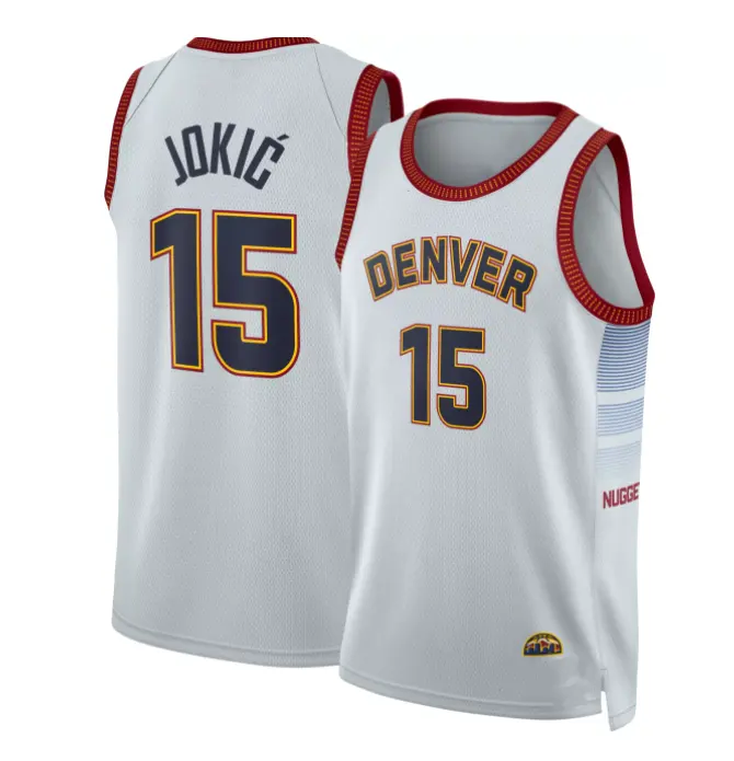 2023 Nova camisa de basquete costurada barata por atacado Denver 15 Nikola Jokic 27 Jamal Murray