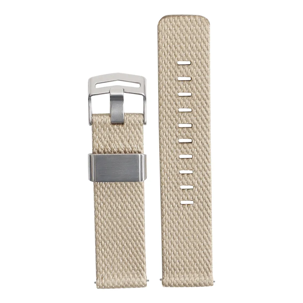 Wholesale Cotton Watch Straps 22mm Creamy White Replacement Watch Cotton Bands with 304L SS Keeper and Buckle