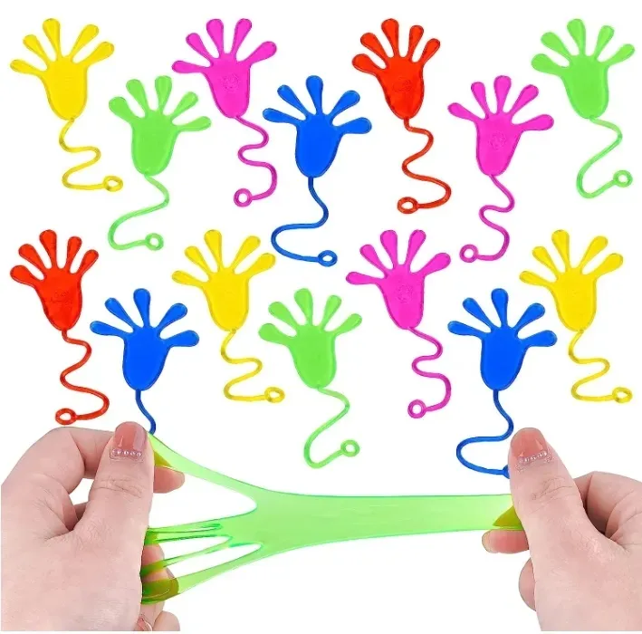 Novelty Gift Fun Jokes Children Kids Sticky Hands Palm Elastic Sticky Slap Hands Palm Toys Party Favors Random Toys