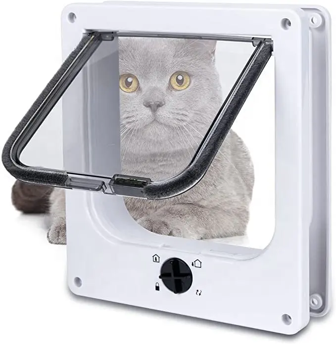 4 way lock spiral open Pet supplies inner flap dog cat screen door cat window puppy kitten door access