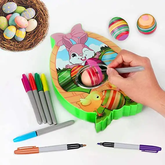 Juego de decoración de pintura de huevo de Pascua DIY huevo de Pascua luz eléctrica música juego de bolas pintadas