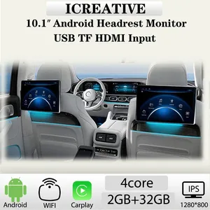 Monitor de reposacabezas Android de 10,1 pulgadas, pantalla IPS para asientos traseros de coche, entretenimiento Multimedia, reproductor de vídeo Carplay, entrada USB HDMI - Product Image 2