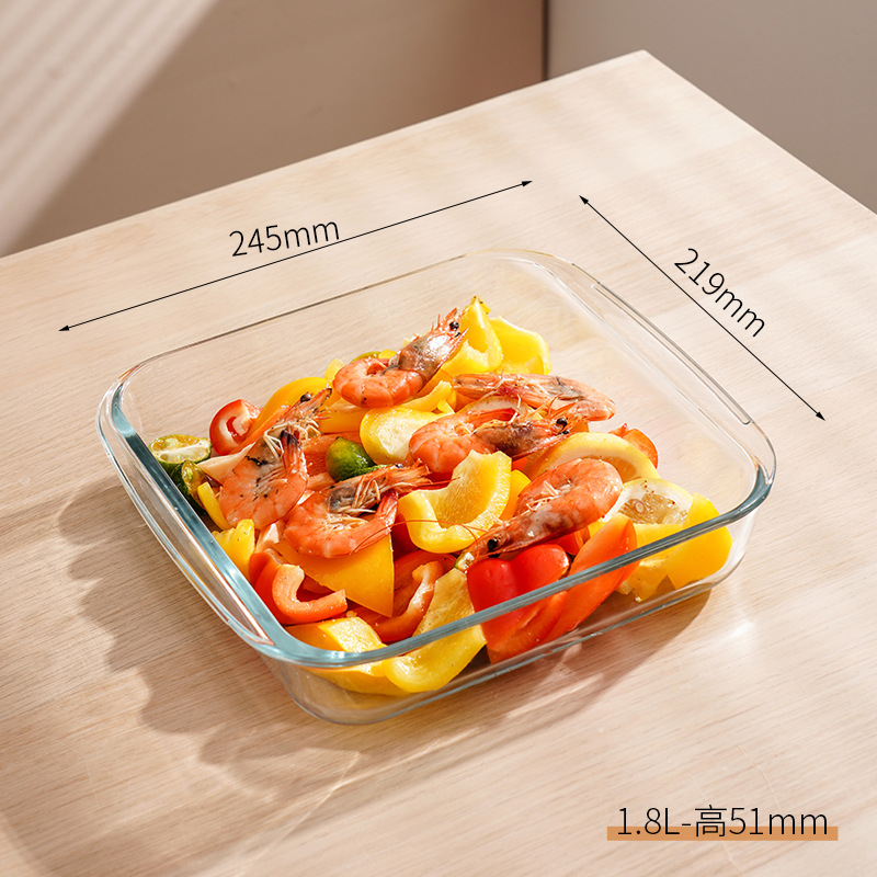 Plat carré en verre borosilicaté haute 1,8 l