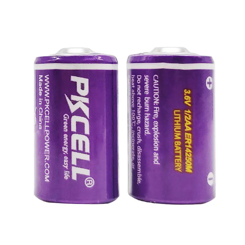 Pkcell 1/2 AA 3.6v 리튬 기본 배터리 er14250 리튬 배터리