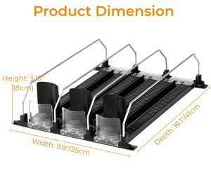 Sistema di Pusher per scaffali a scorrimento automatico Organizer per bevande da frigorifero nero può erogare uno Pusher a molla in plastica - Product Image 2