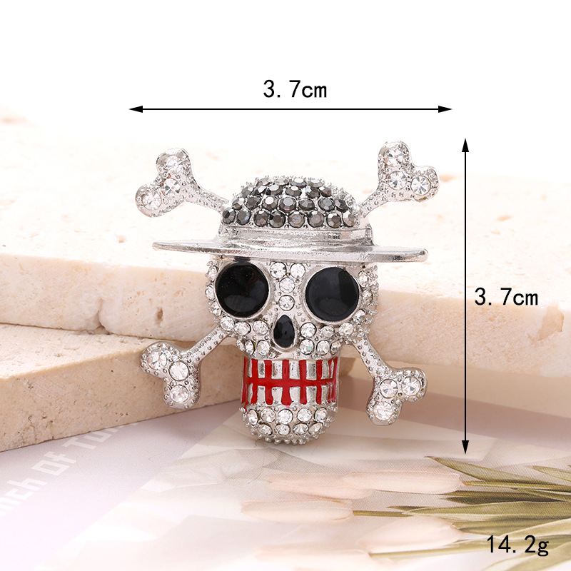 D2731 crâne de pirate bouche rouge blanc k