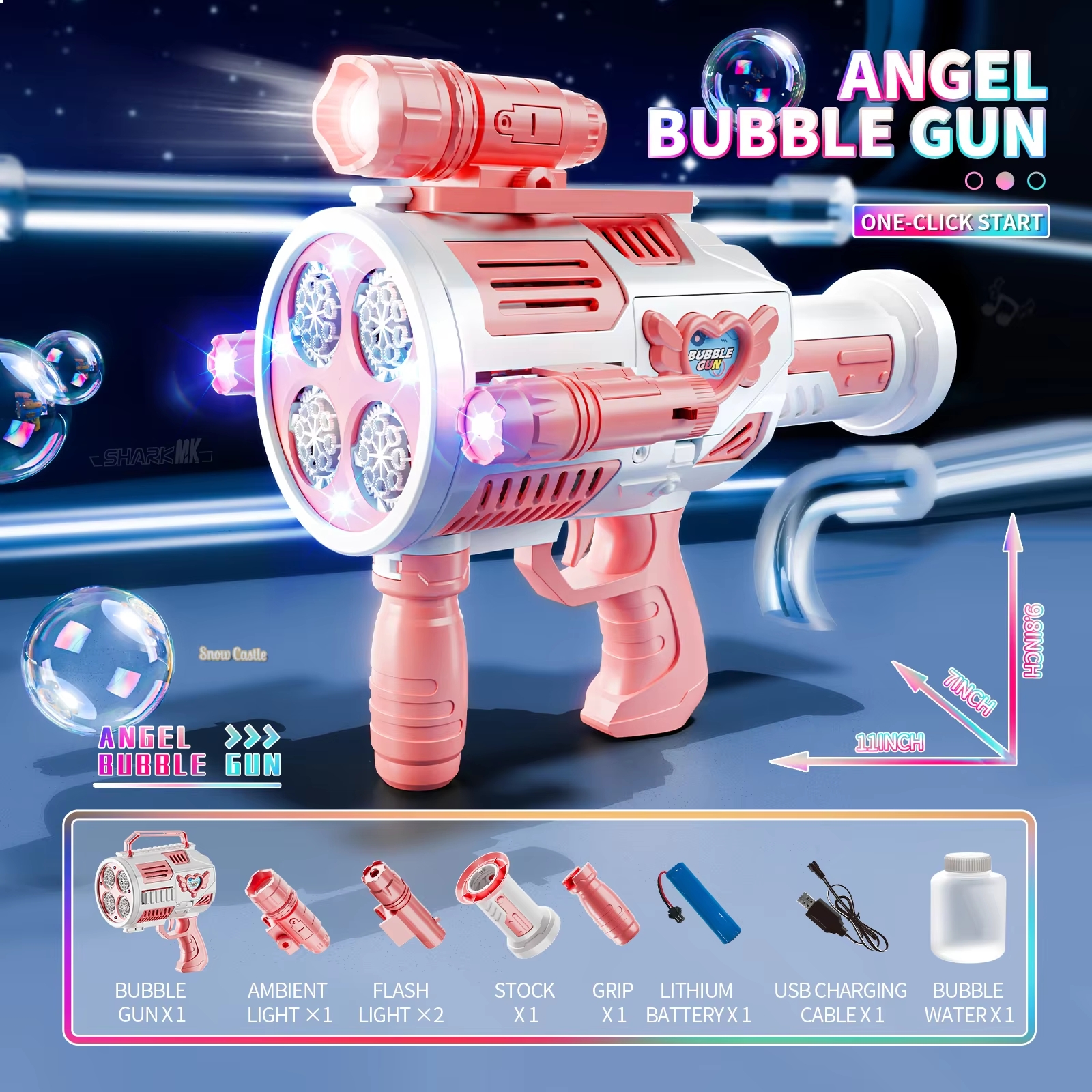 Pink-With a scope and flashlight