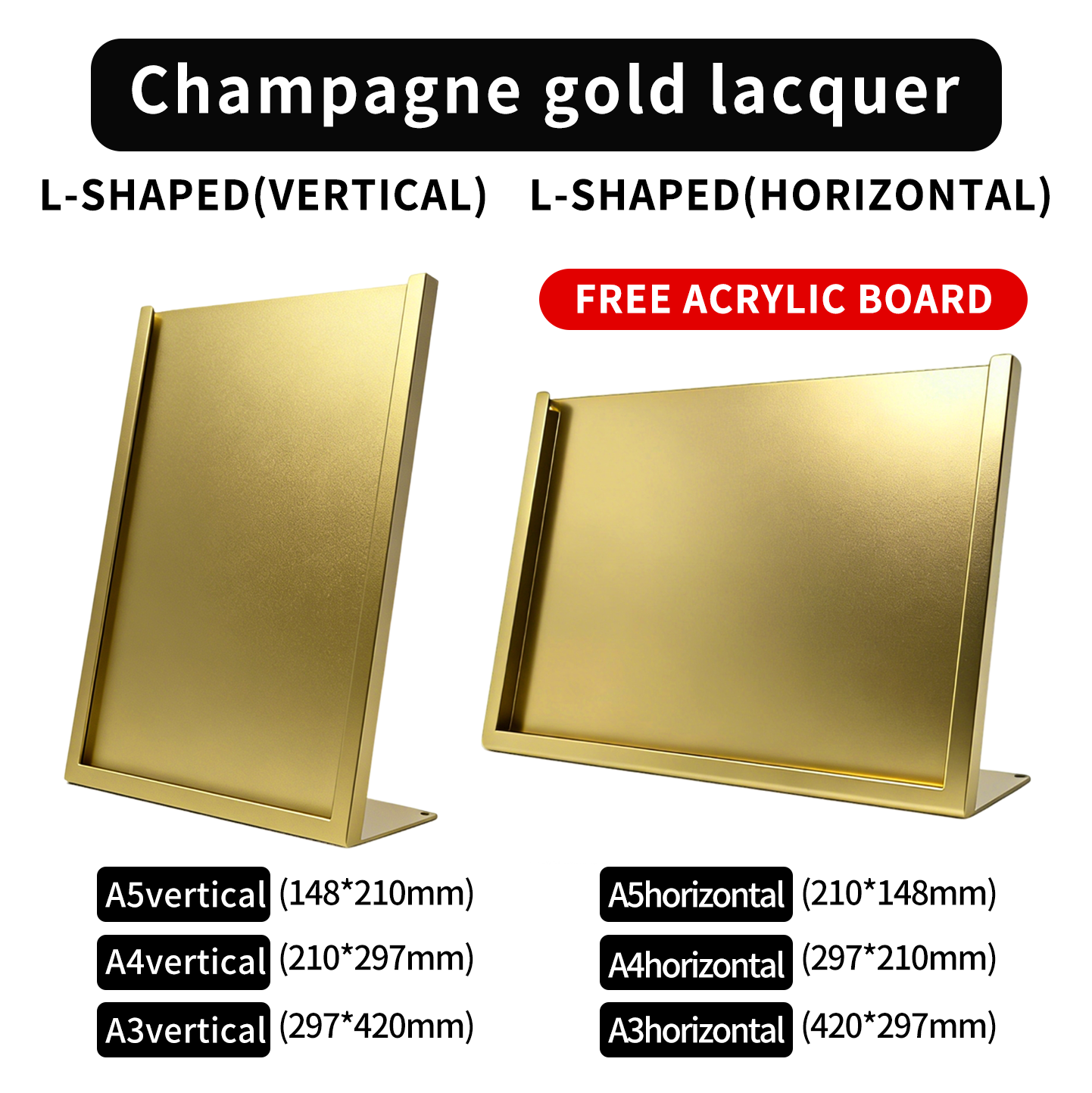 (L-SHAPED CLASSIC)Champagne gold lacquer