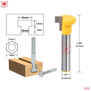 1/2 "1/4" Shank t-slot kesici yönlendirici Bit seti anahtar delikli yakıt deposu kapağı Bit Hex cıvata T freze ahşap için kesici ağaç İşleme aleti - Product Image 6