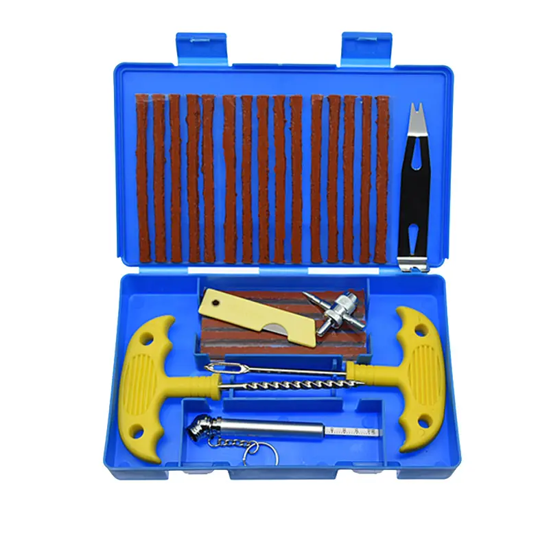 48 PCS Universal Car Tire Tool Kit For Car Motorcycle Bike Emergency Repair Tire Repair Kit Tubeless Flat Tire Repair Kit