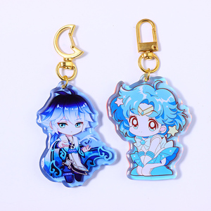 カスタム独自のデザインの韓国スタイルのアイドルキーホルダーエポキシアクリルキーリングチャーム用の優れたUVプリントKpop