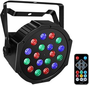 DMX512控制声音激活播放生日派对18LED RGB变色迪斯科灯舞台平停车灯 - Product Image 6
