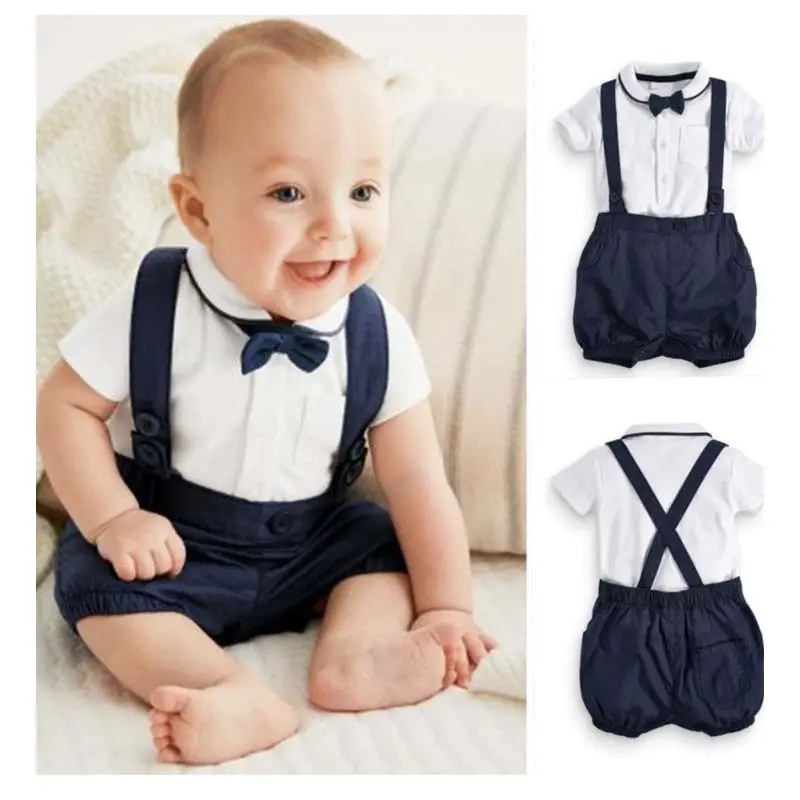2021 Otoño de 100% de algodón de manga larga de niño coreano vestido de traje de bebé niños Caballero trajes bebé Kbls-011