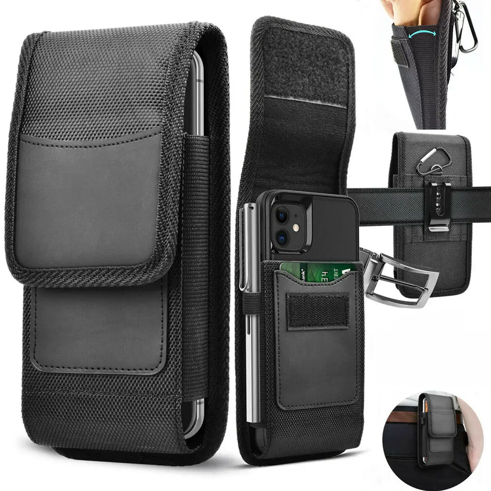 Kartens teck platz Oxford Stoff Nylon Stoff Hängende Taille Handy hülle Fanny Pack Schwarzer Gürtel Clip Beutel Fall Holster Taille Fall