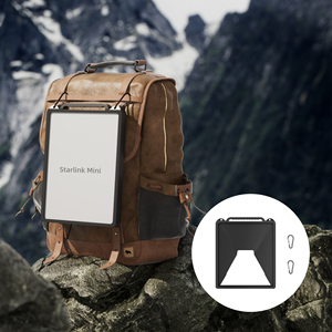 Starlink Mini <strong>Flexible</strong> Silicone Protective <strong>Shell</strong> with Metal Spring Hooks Anti-Drop Black Cover for Mobile Use and Camping - Product Image 1