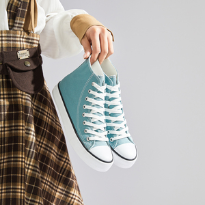 Xrh Nhà Máy Bán Buôn Cao Top Cổ Điển Tất Cả Các Trống Giản Dị Vải Sneaker Tùy Chỉnh Phụ Nữ Trắng Giày Vải Cho Nam Giới Phụ Nữ - Product Image 5