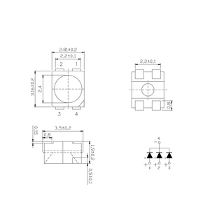 <strong>3</strong>.2.*2.8*<strong>1</strong>.9 High Brightness Surface Mount <strong>Led</strong> Medium Power 0.2W PLCC-4 Lamp Bead <strong>LED</strong> - Product Image 6