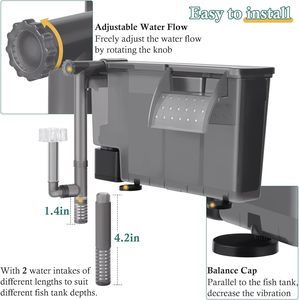 Quiet 8W/10W Fish Tank <strong>Filter</strong> for <strong>Small</strong> and Medium Tanks Featuring Activated Carbon &amp; <strong>Filter</strong> Sponge Durable ABS Material - Product Image 4