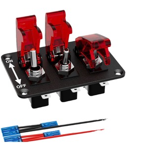 3 Gang geçiş anahtarı 12V Rocker anahtarı paneli ile LED ışık ve kapak kapak ağır ON/Off anahtarı plaka 3 Pin SPST - Product Image 4