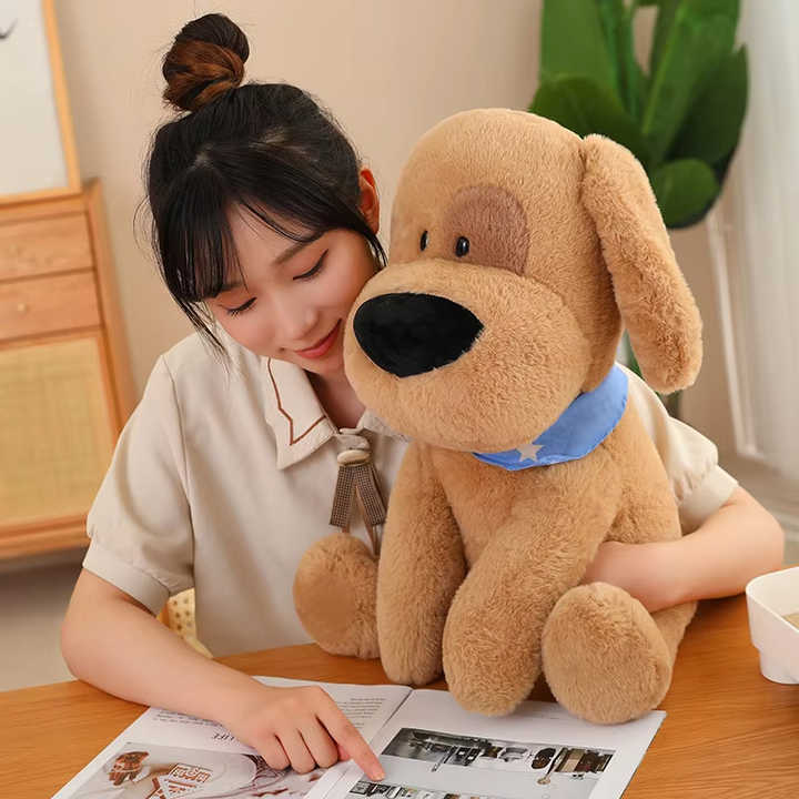 Mainan hewan mewah hidung besar lucu baru disesuaikan mainan mewah boneka Husky Shiba Inu hadiah liburan bantal lembut